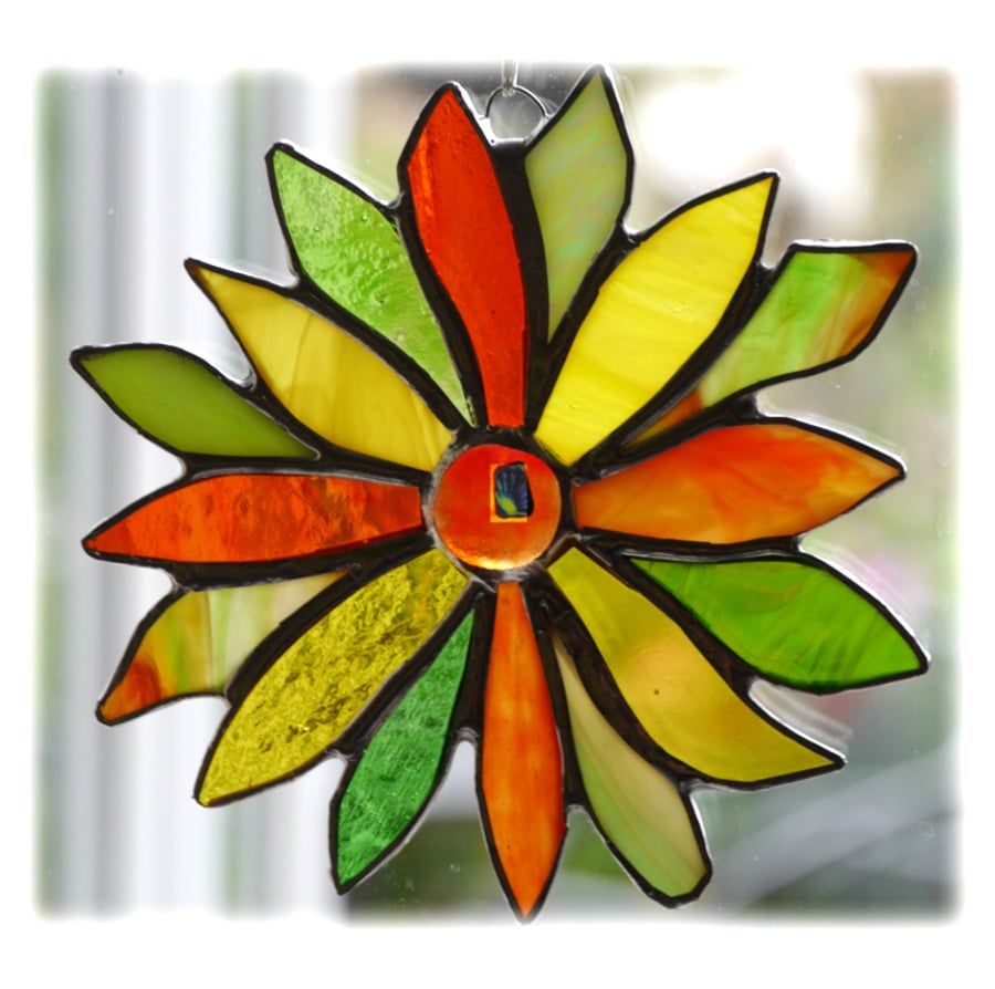 Citrus Flower Stained Glass Suncatcher 