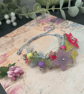 Pretty vintage Lucite floral beaded bracelet, mothers day gift, beaded jewellery - Image 2
