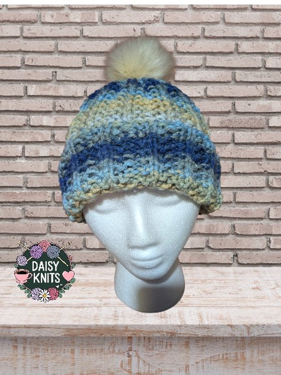 Women's hand knitted hat, Ladies Beanie Hat, beanie