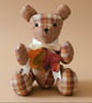 Custom Handmade Teddy Bear -  Seasonal Autumn Print with Bow