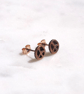 Copper Peace Sign Stud Earrings, 7th Anniversary, Peace & Harmony Lovers Gift. - Image 4