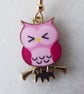 Cute Pink Owl Earrings with KC Gold Ear Wires - Image 3