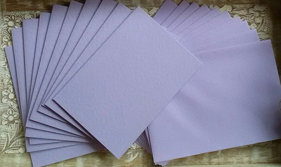 10 X C6 Card Blanks and Envelopes in Lilac with Lilac envelopes