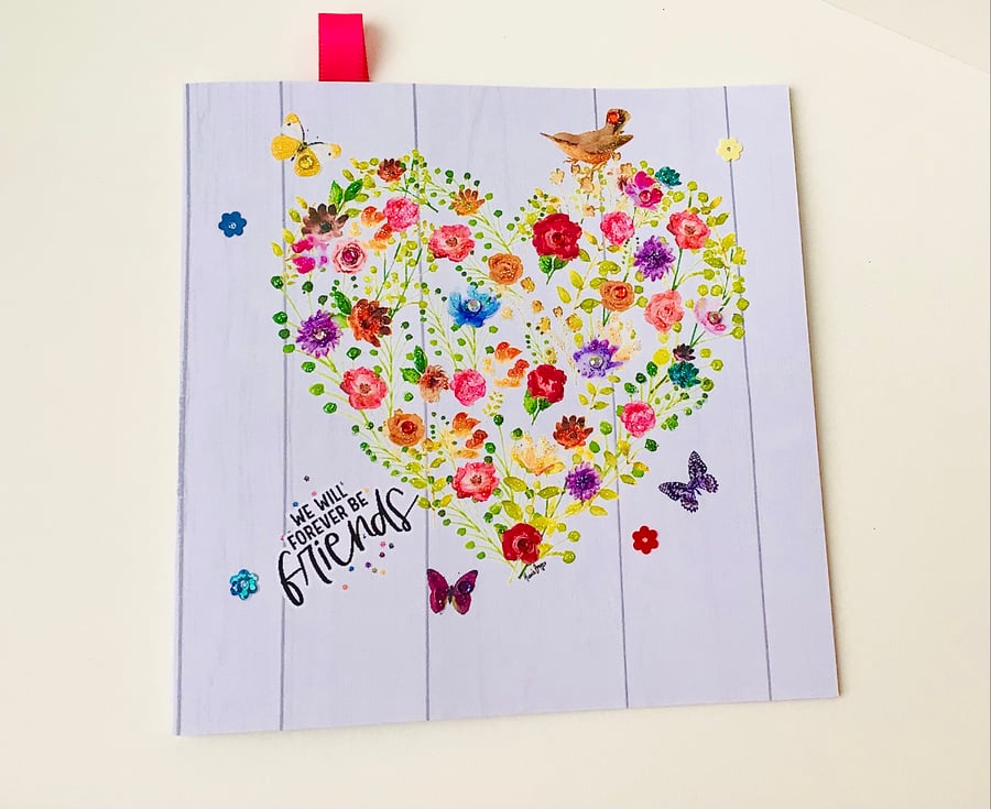 Greeting Card , Printed, Handfinished, Woodland Floral Collection 