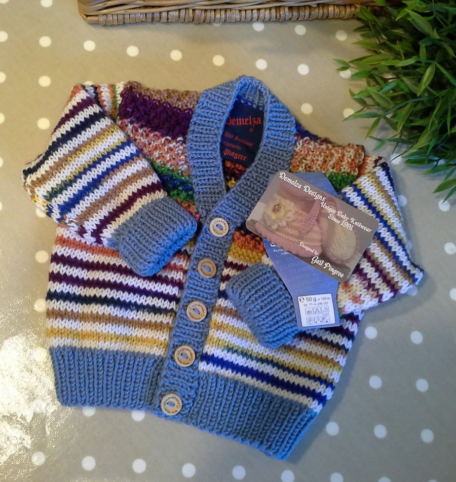 Designer Baby Hand Knitted Pure Merino Wool Cardigan  6-12 months size