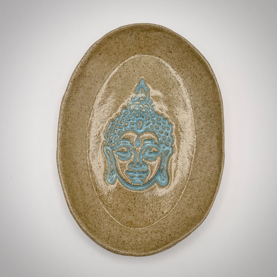 NEW! Stoneware oval dish with Buddha design