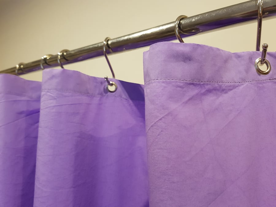 Luscious Lilac Organic Cotton Shower Curtain, washable non-waxed