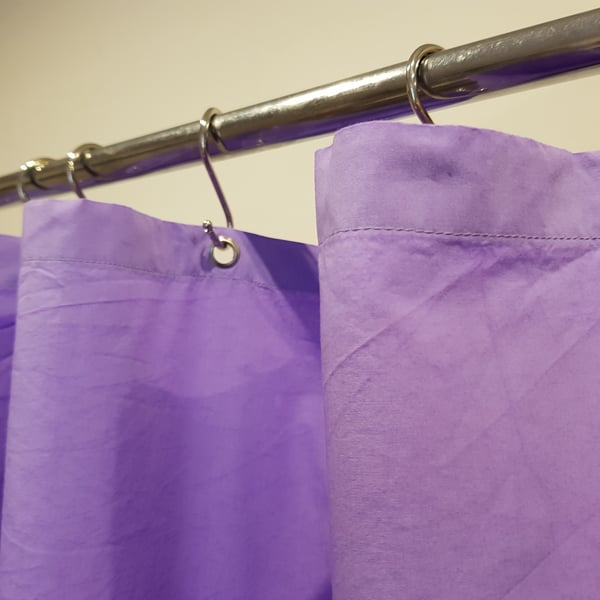 Luscious Lilac Organic Cotton Shower Curtain, washable non-waxed