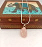 Rose Quartz Necklace - Wire Wrapped Rose Quartz - Rose-Pink Necklace   - Image 6
