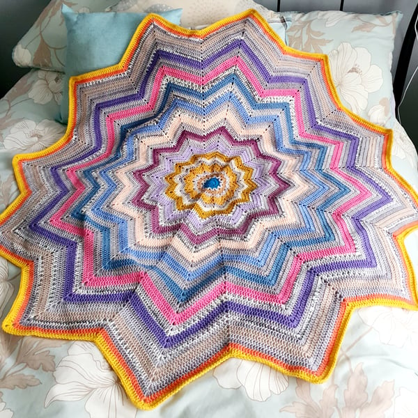 Large Star Lap blanket, crochet