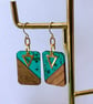 Walnut & Resin Rectangle Earrings.