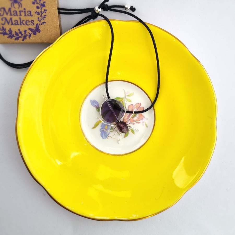 Glass Beaded Spider Necklace