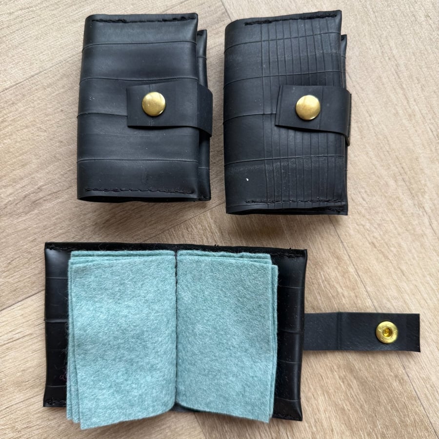 Small Needle Case - Made From Bicycle Inner Tubes and Viscose-Wool Blend Felt