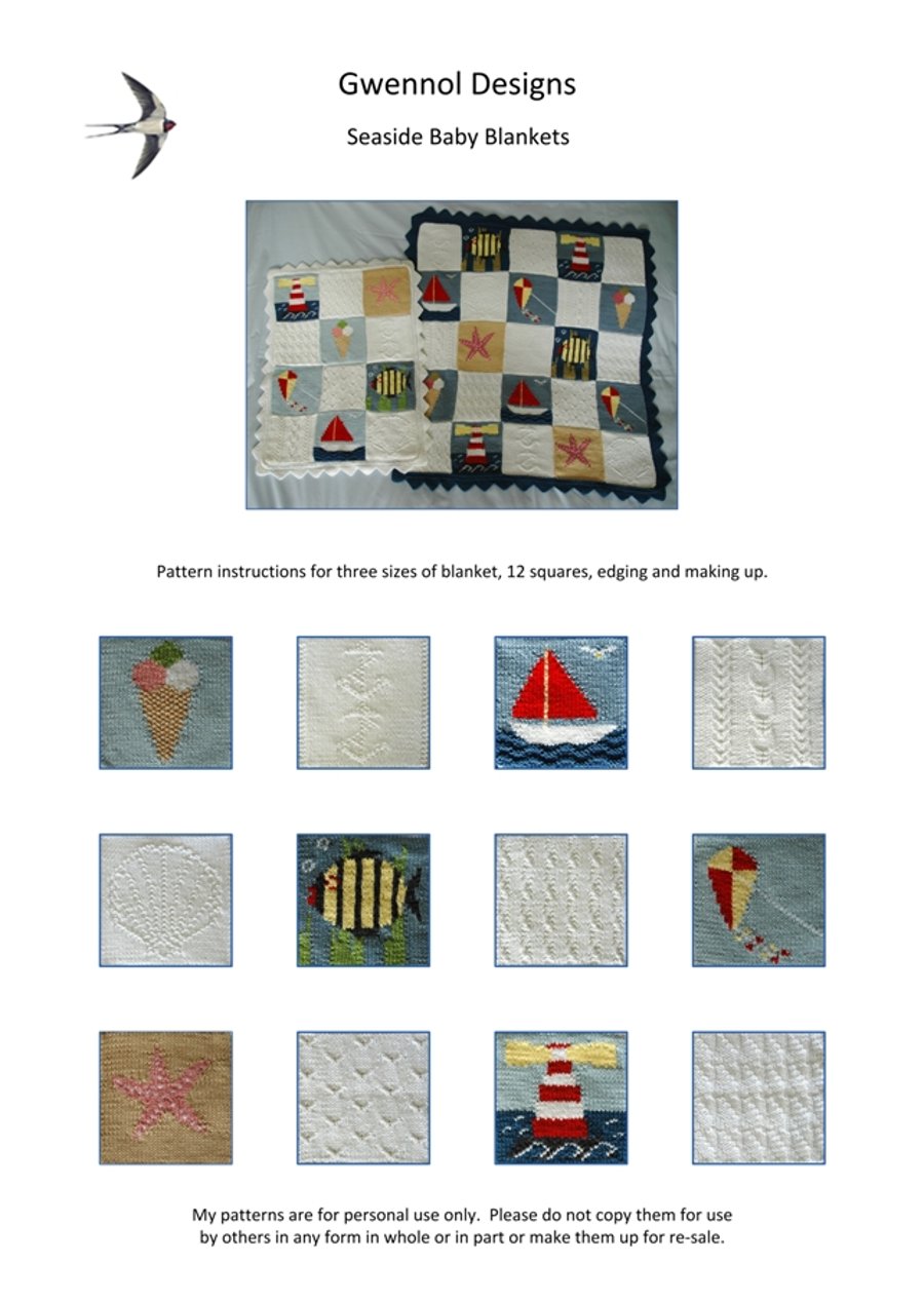 Seaside Baby Blankets PDF Knitting Pattern