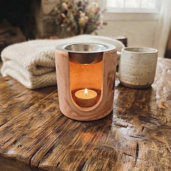 Brown Terracotta-Inspired Eco-Resin Wax Melt Burner 
