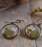Hypoallergenic Real Flower Bud Resin Earrings, Titanium Ear Hooks