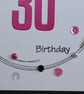 30th Birthday Card - Hot Pink Wreath Design  - Image 3
