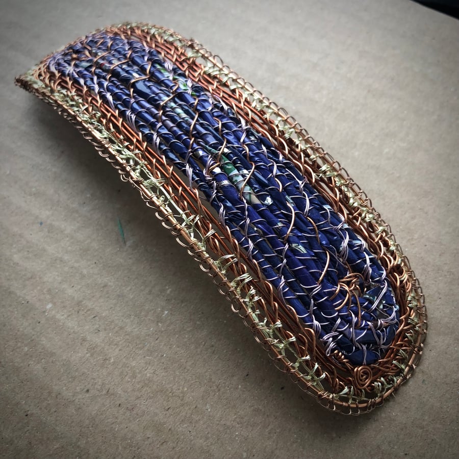 Long purple recycled hair-clasp