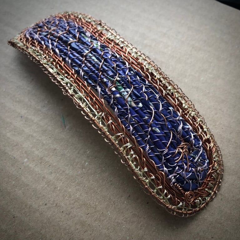 Long purple recycled hair-clasp