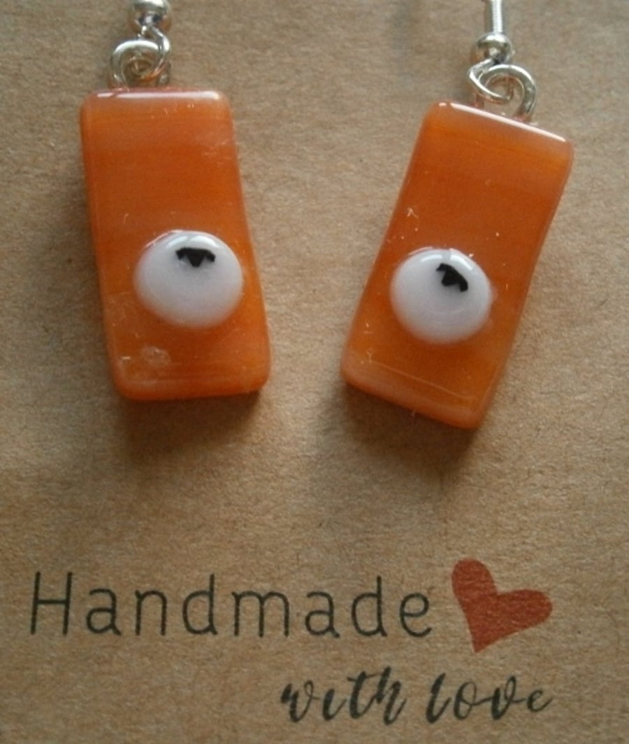 Fused glass Sheepy earrings