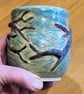 Pottery tree mug finished in green and brown bark colour glazes - Image 5