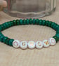 "grow" green howlite stretch  affirmation bracelet  - Image 2