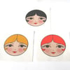Craft Doll Faces - Sew in Matryoshka doll faces - pack of 4