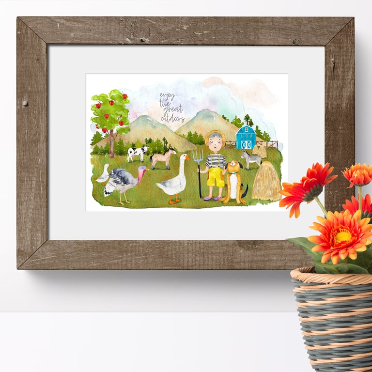 The Great Outdoors Print - art for nursery, bedroom or playroom