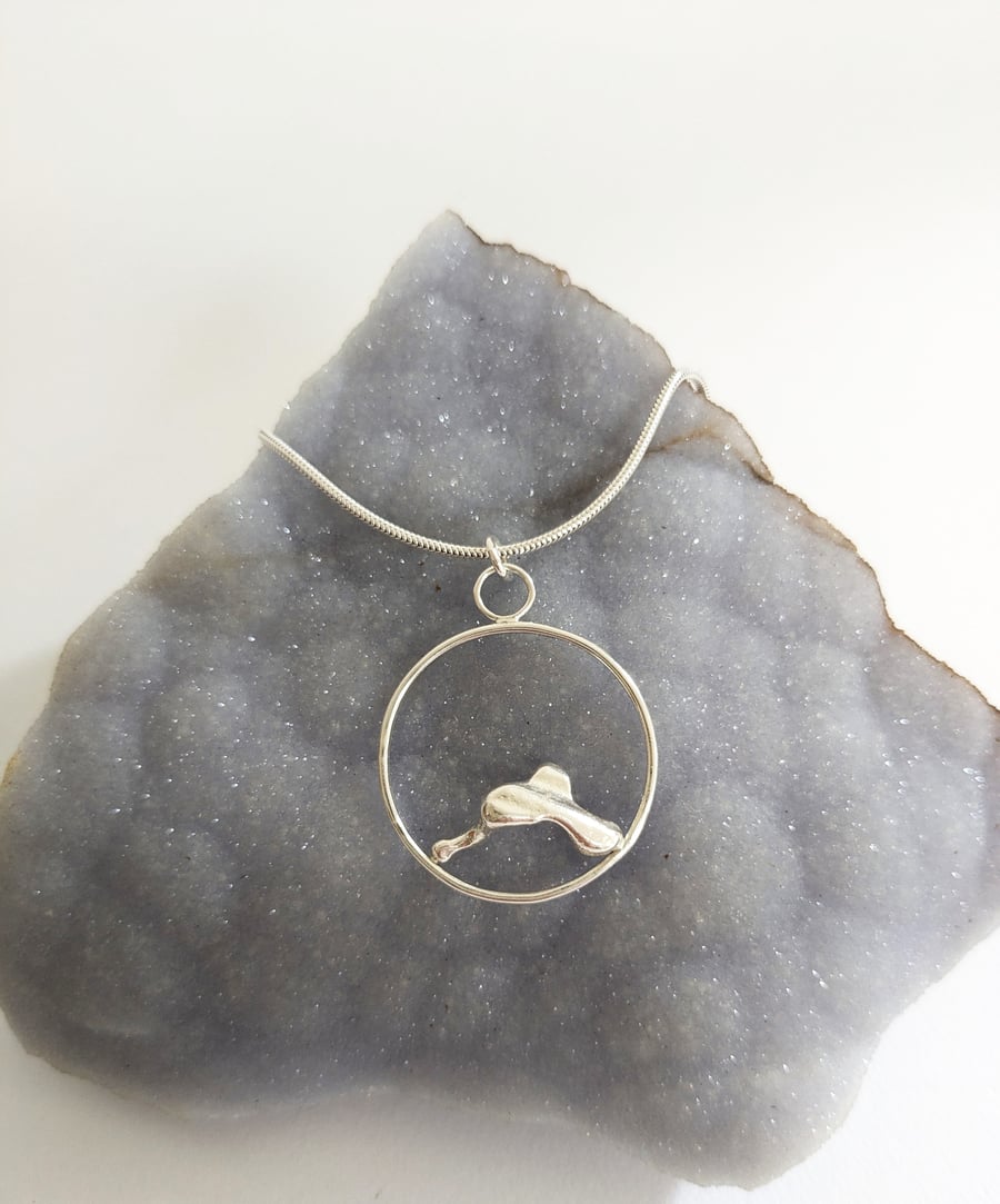 Sterling Silver Nugget Pendant on a Necklace