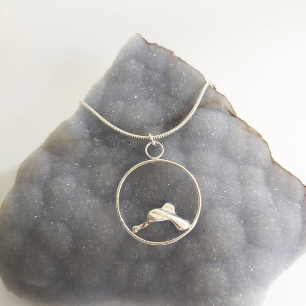 Sterling Silver Nugget Pendant on a Necklace