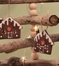 Ceramic Gingerbread house hanging decoration 