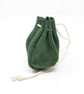 Green suede drawstring pouch - Image 1
