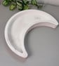 Natural and White Marbled Crescent Moon Trinket Tray - Celestial Jewellery Dish - Image 3
