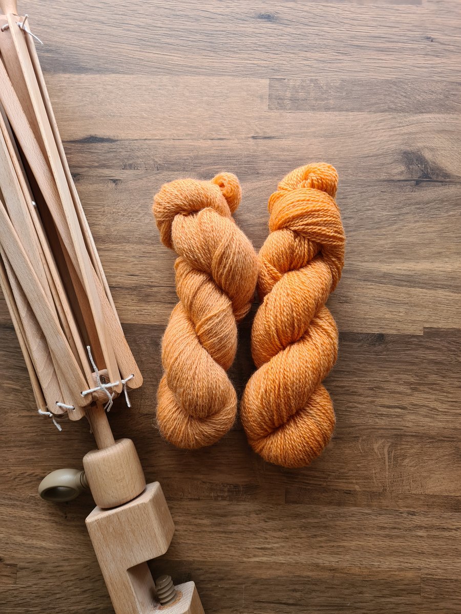 Naturally plant dyed non-superwash British Romney DK Wooltrace wool yarn