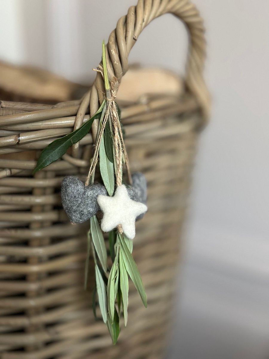 Eco Friendly Heart & Star Christmas Decorations 