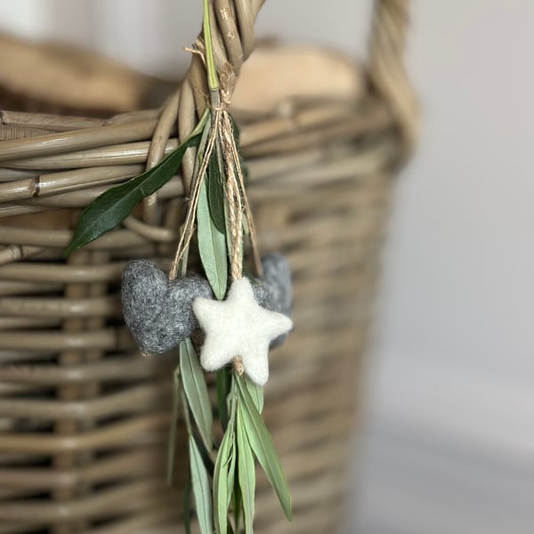 Eco Friendly Heart & Star Christmas Decorations 