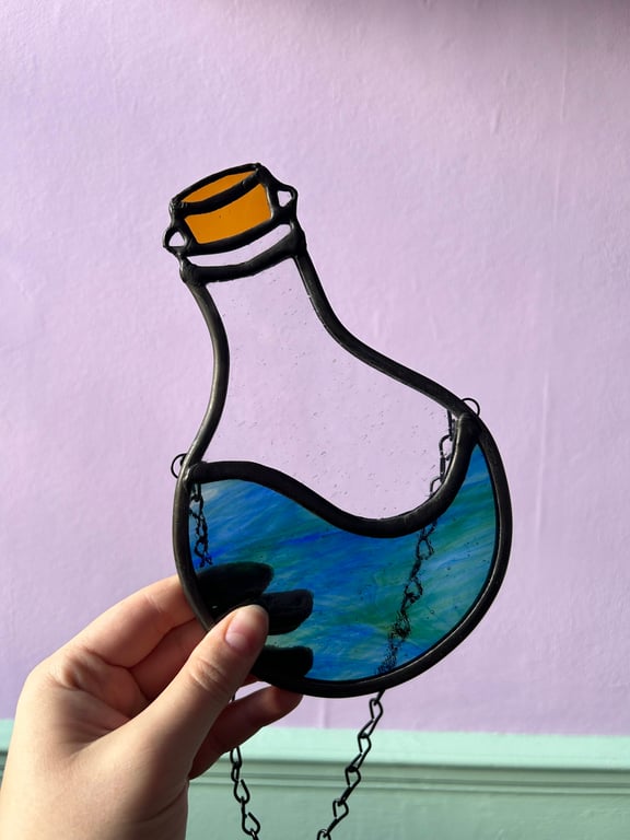 Stained Glass Magic Potion Bottle 