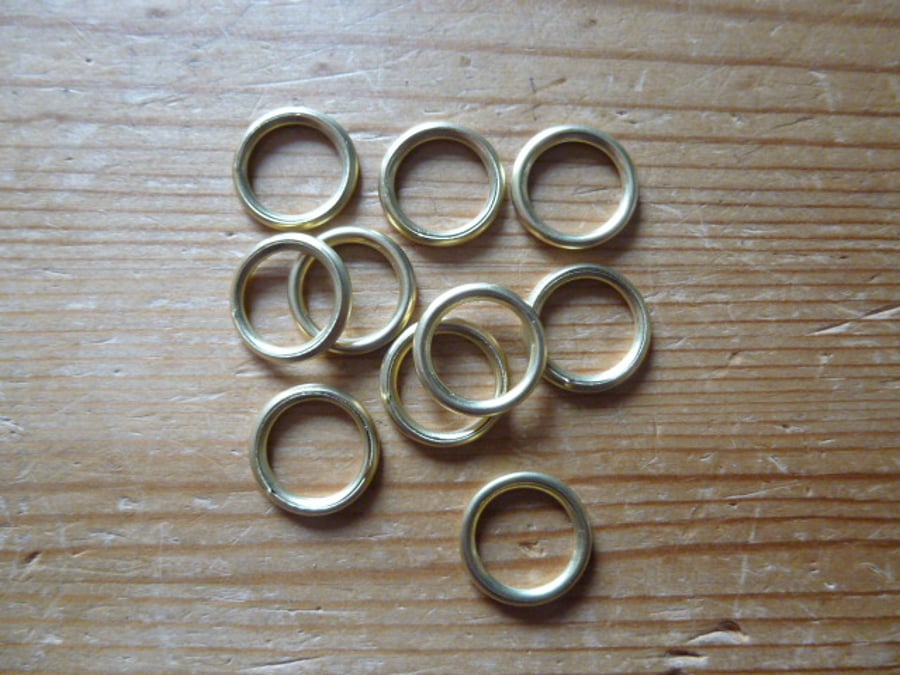 10 x 12mm Hollow Brass Rings for Traditional Dorset Button Making