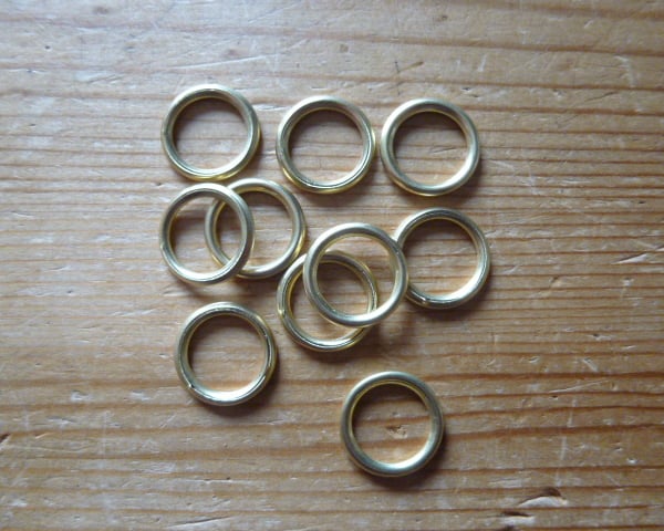 10 x 12mm Hollow Brass Rings for Traditional Dorset Button Making