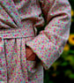 Handmade Liberty of London Lantana Dressing Gown – Cosy Winter Robe, Pink Floral - Image 2