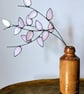 Stained Glass Flower, Pussy Willow Tiffany Suncatcher, Glass Flower on Wire Stem - Image 3