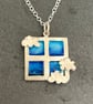 Enamel Pendant, cloud pendant, through the window, enamel jewellery, enamel,  - Image 10