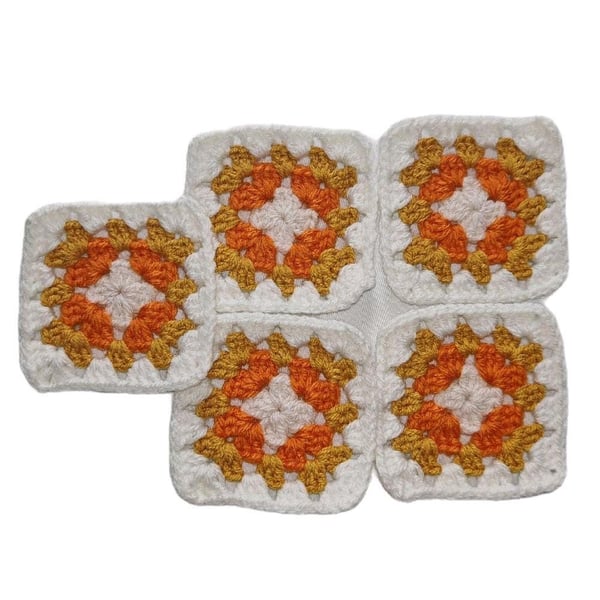 Crochet Granny Squares Solar Blush Horizon Colour Scheme 3-inch Size
