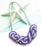 Monochrome sustainable cotton rope necklace, gift for her (Free Shipping) - Image 1