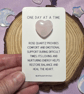 Rose Quartz Crystal Heart Grief & Loss Keepsake Card - One Day at a Time