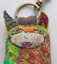 Cate, original printed and embroidered keychain - Image 2