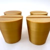 Set of 4 Gold Christmas tree pots, fused glass display stands, 4mm slot