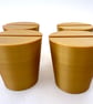 Set of 4 Gold Christmas tree pots, fused glass display stands, 4mm slot