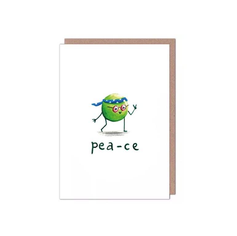 Cute Hippie John Lennon Pea Birthday Card