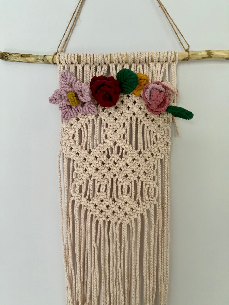 Handmade Macrame Calavera Catrina Wall Hanging